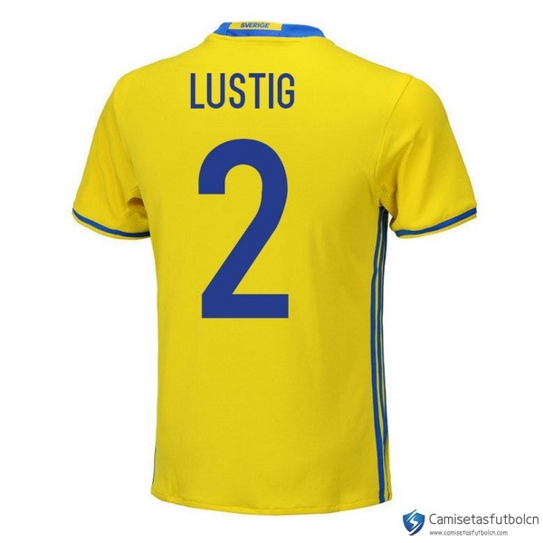 Camiseta Seleccion Sweden Primera equipo Lustig 2018 Amarillo